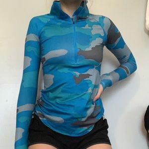 under armour blue camo 1/2 zip